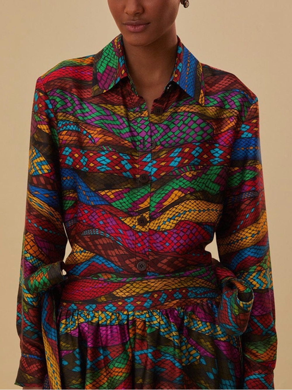 FARM Rio Mirage Snake Print Button-Up - Picture 2 of 6